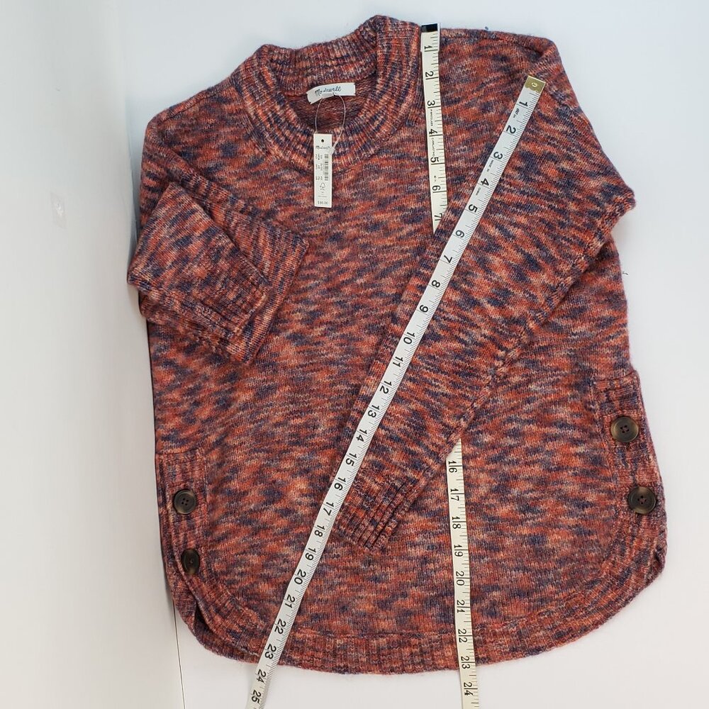 Madewell Sweater XXS Multicolor Blues Rust Orange Wool Acrylic Womens Knit NWT - Picture 13 of 16